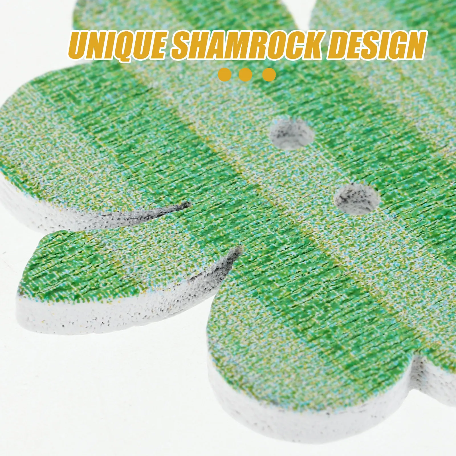 50pcs Buttons Lucky Shamrock Wood DIY Irish Party Decorations Saint Patrick Sewing Supplies Leaf Charm