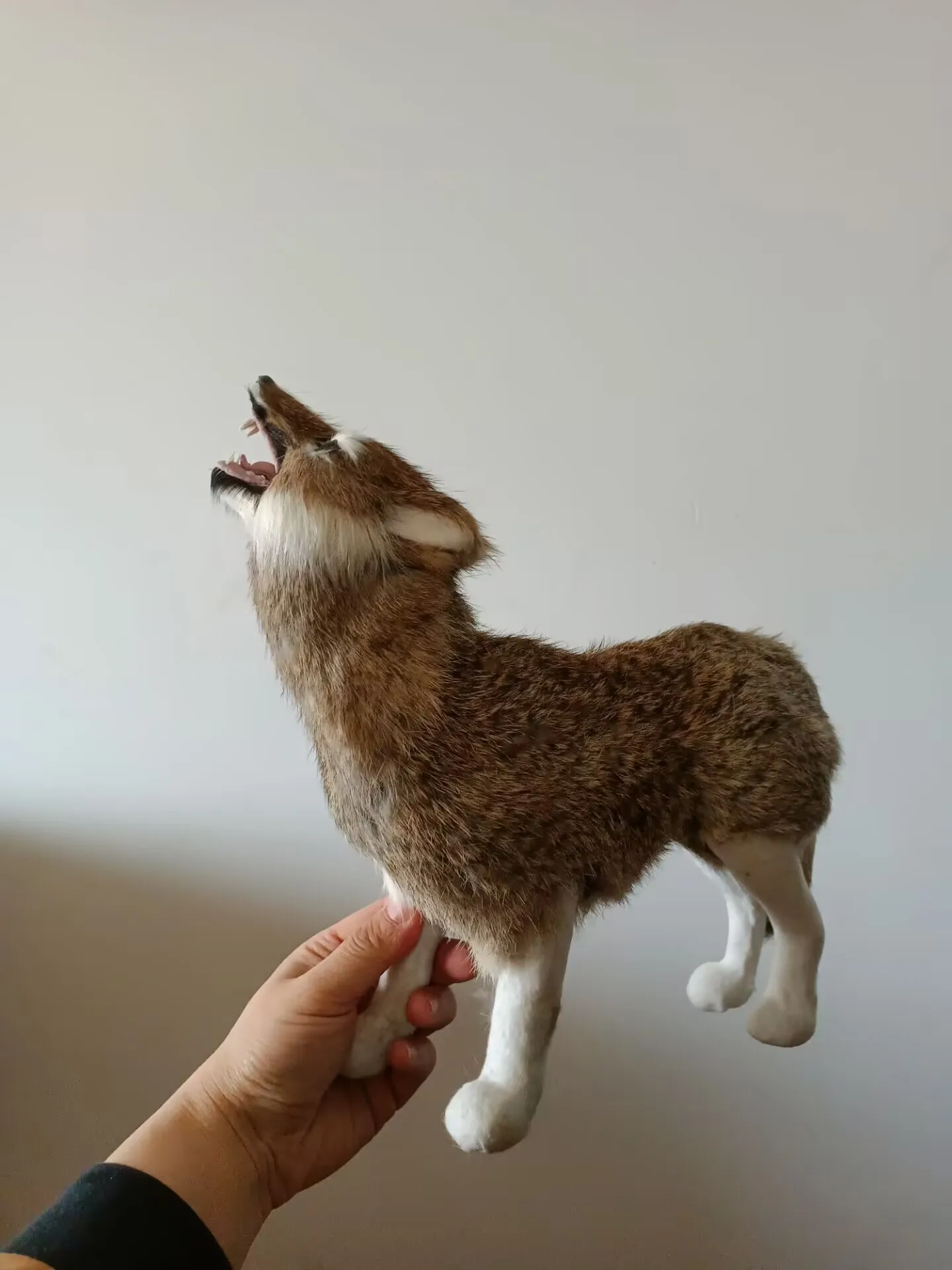 simulation wolf model polyethylene&furs natural color wolf gift about 28x10x25cm xf2333