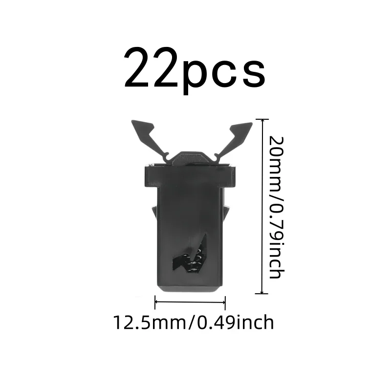 22 pcs Self-Locking Snap Fasteners Black Plastic Body, designed for Trash Can Lids, Press-Type Self-Locking