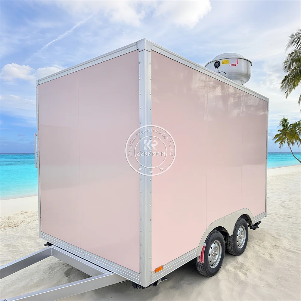 Concession Catering Truck Stainless Steel Snack BBQ Fast Food Truck Fully Equipped Mobile Food Trailer With Full Kitchen