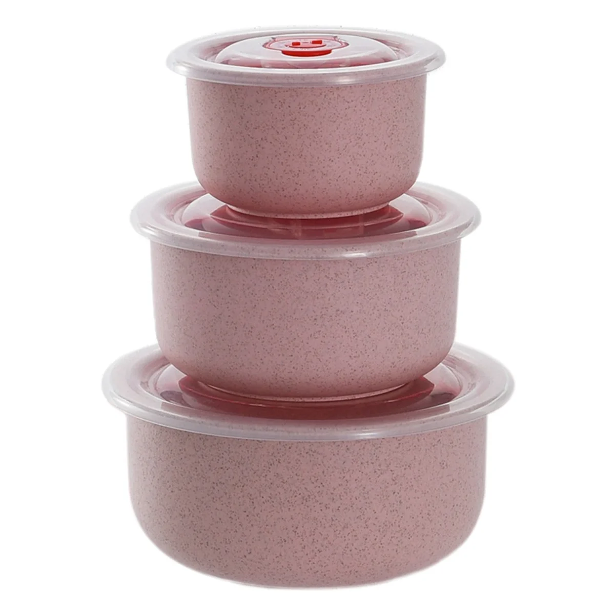 Bento Box Wheat Straw Lunch Box Eco-Friendly Salad Bowl with Lid Can Be Microwave Food Storage Container Pink