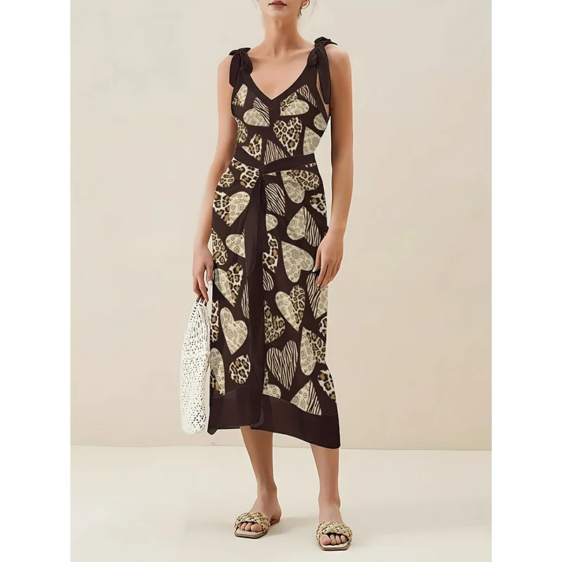 

2025 год, цельный купальник с принтом во французском стиле, комплект из двух предметов, новый европейский и американский хит продаж, сексуальный облегающий глубокий V-образный вырез, высокий размер