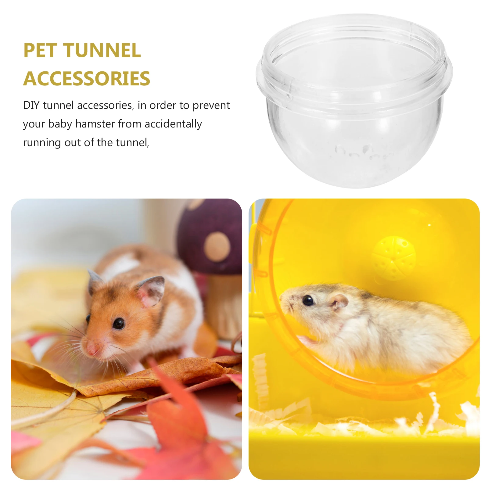 

3Pcs Hamster Cage External Interface Plugs Strong Tunnel Accessories for Mice Gerbils Rodents Air Ventilated Safety Plugs