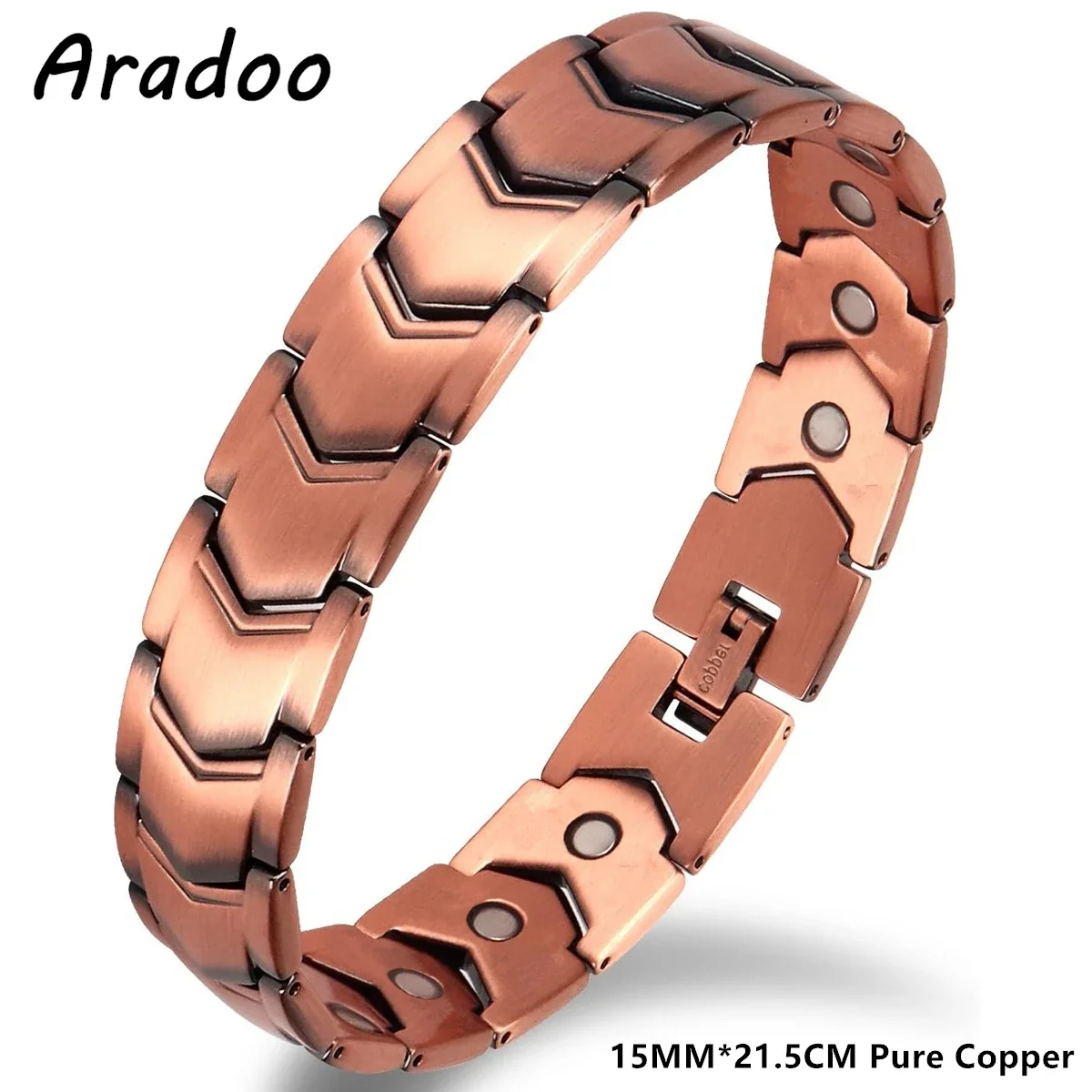 

ARADOO Copper Bracelets for Men - 99.99% Solid Pure Copper Neodymium Magnet Magnetic Bracelets Jewelry Gifts