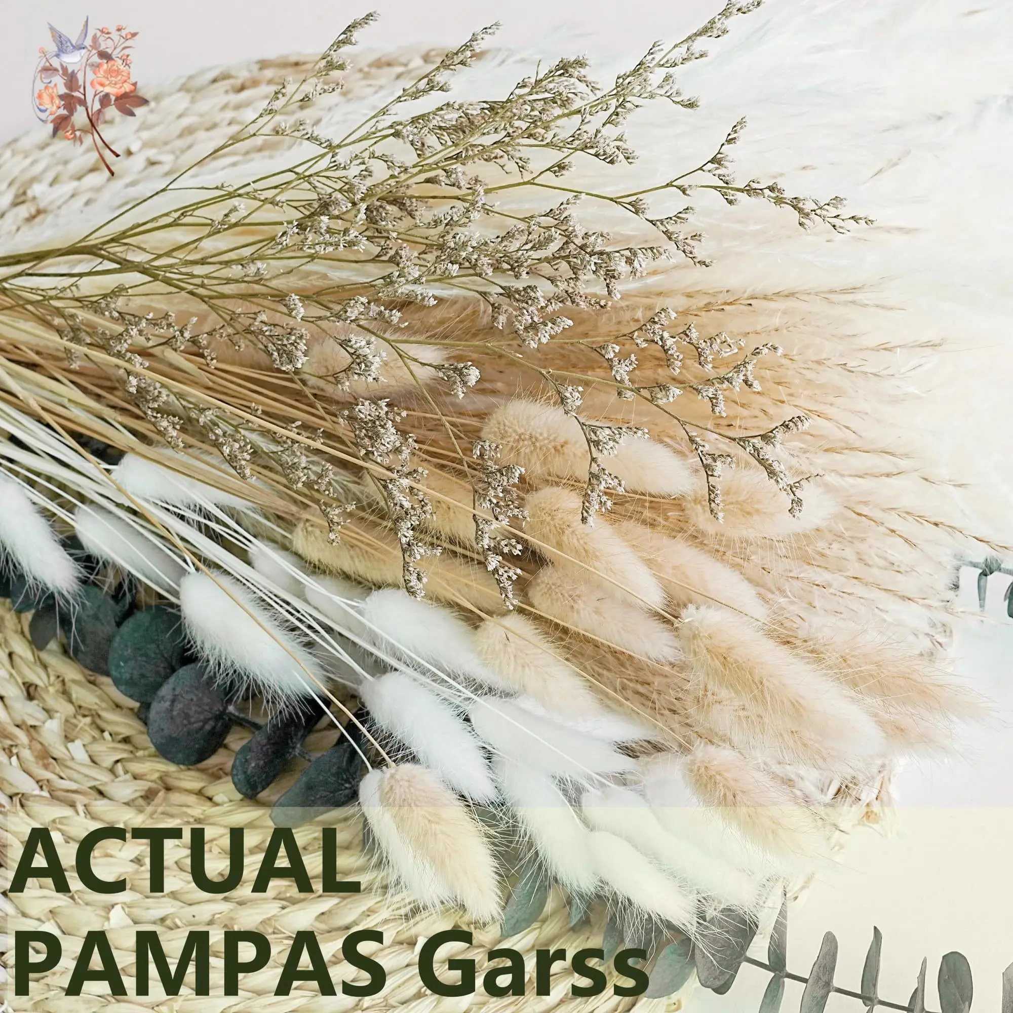 50 قطعة ذيل الأرنب Pampas العشب الأوكالبتوس ديكور باقة الزهور المجففة بوهو الجدول المركزية ديكور جدار ترتيبات الزهور #4