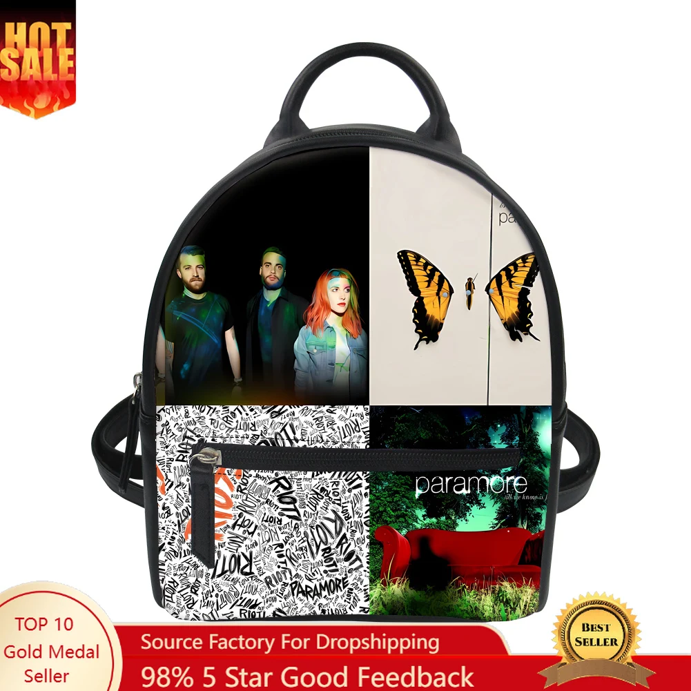 

Рюкзак Paramore Rock Band на заказ, кошелек, интересные школьные ранцы в стиле ретро, двойная сумка на плечо, мини-рюкзак, кожаная дорожная сумка