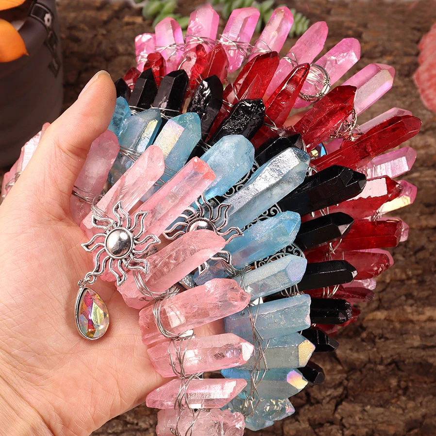 Natural Crystal Crown Real Quartz Tiaras Wicca Cosplay Wedding Hair Accessories Ladies Headwear Festival Gift for Her
