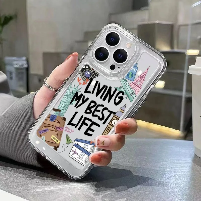 เคสโทรศัพท์ใสลายการเดินทางในเมือง รุ่น New Space วัสดุ TPU เหมาะสำหรับ iPhone 17 Pro Max iPhone 16 15 14 13 12 11 XS Xr X 7 8 12/13 Mini Plus Pro Max Se ของขวัญวันเกิด/ครอบครัว/คู่รัก/เพื่อน
