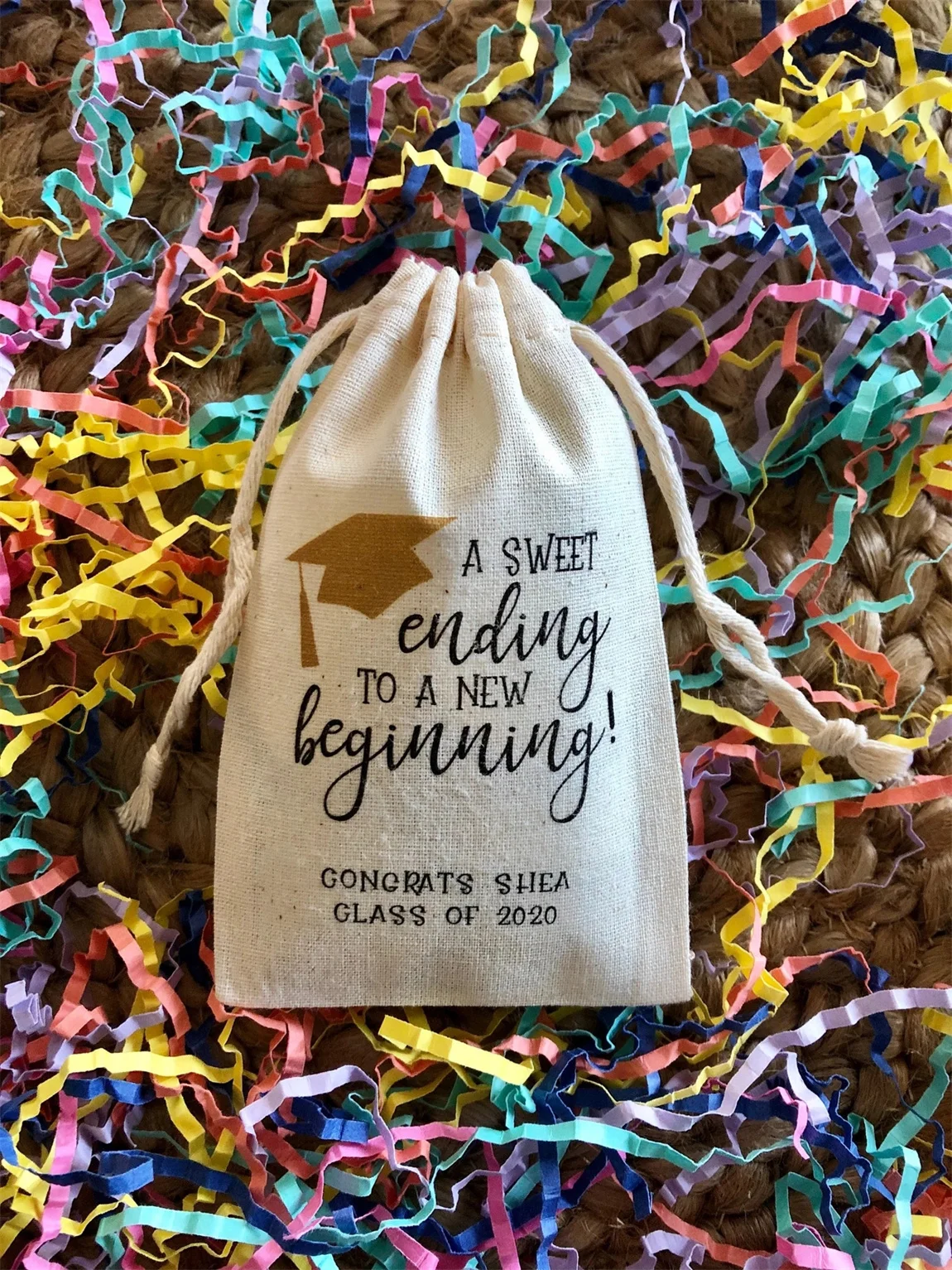 

20pcs Personalized Graduation Party Favor Bags - A Sweet Ending to a New Beginning