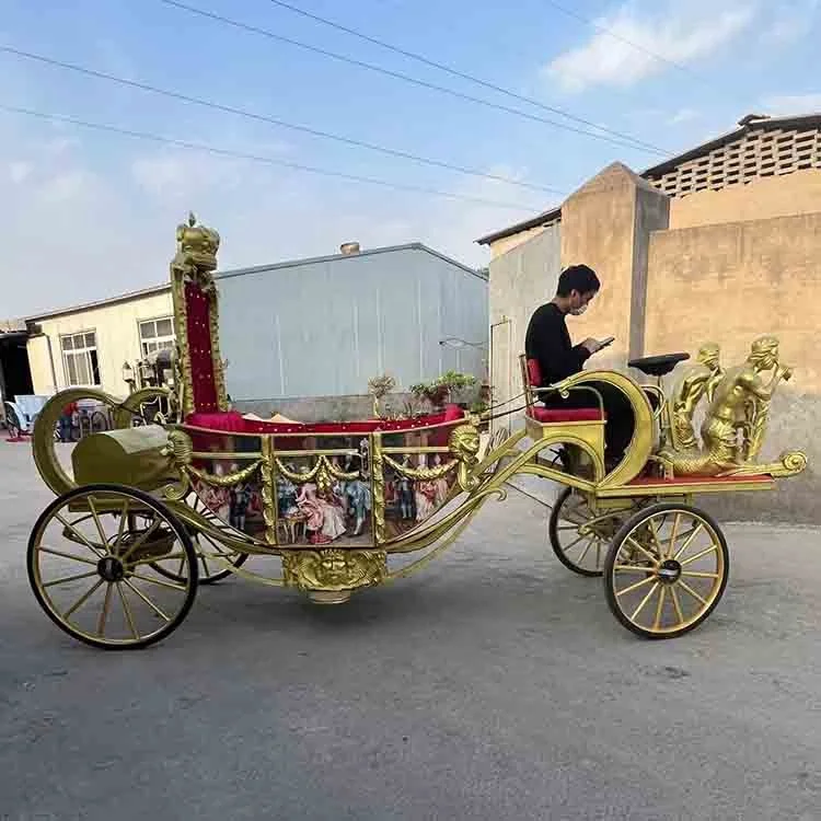 European Royal Sightseeing Electric and Horse Drawn Carriage William Prince Wedding Horse Carriage for Sale