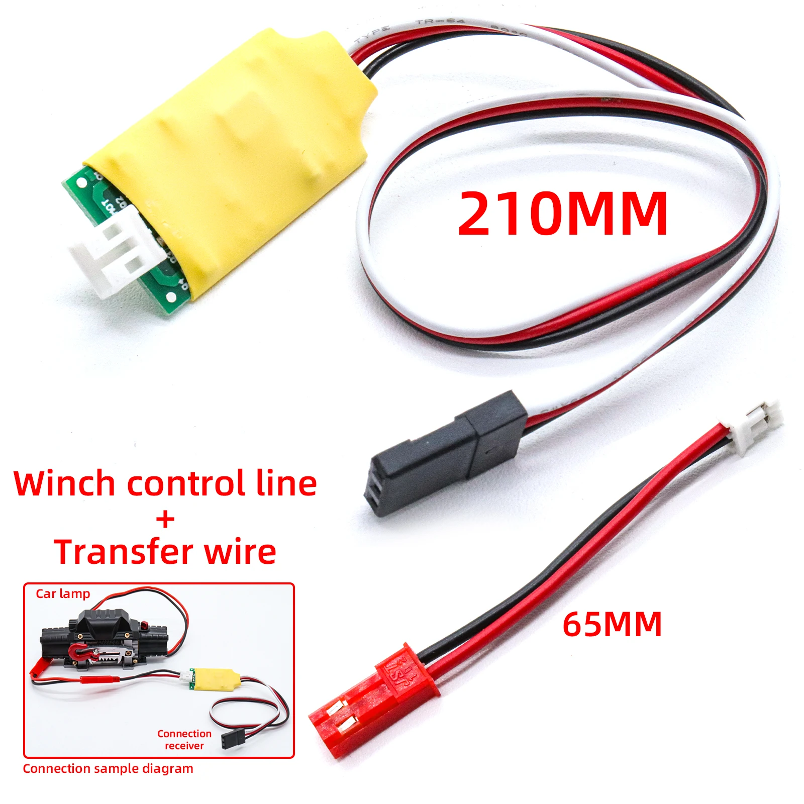 RCXAZ RC Winch CH3 Control Line Panel Remote Controller Receiver Cable Compatible for 1/8 1/10 RC Crawler Car