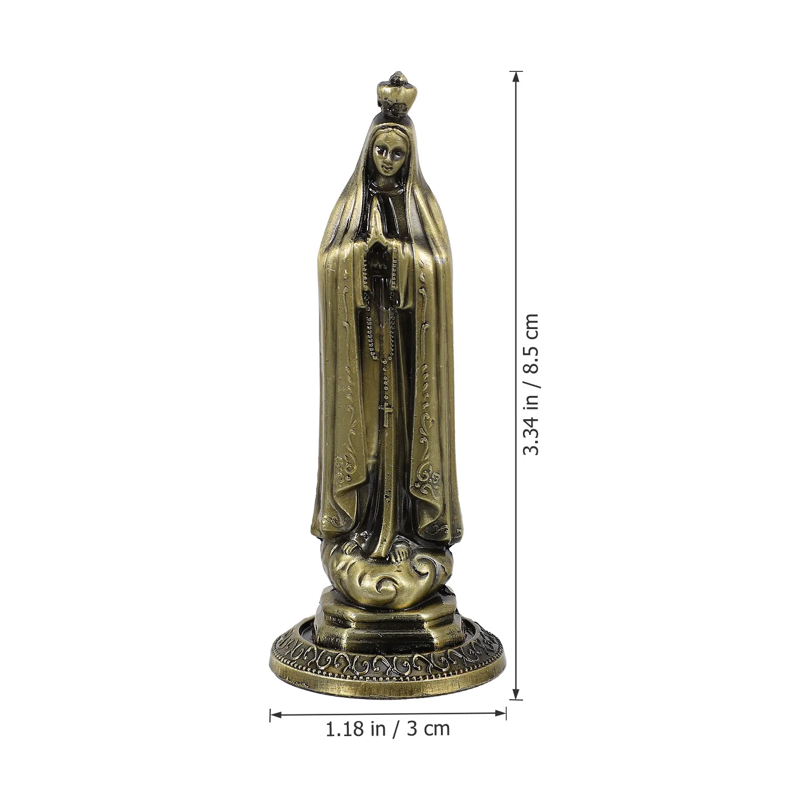 1Pcs Saint Statue Religious Home Decor Metal Adornment Catholic Church Decoration Elegant Desktop Ornament Western Style
