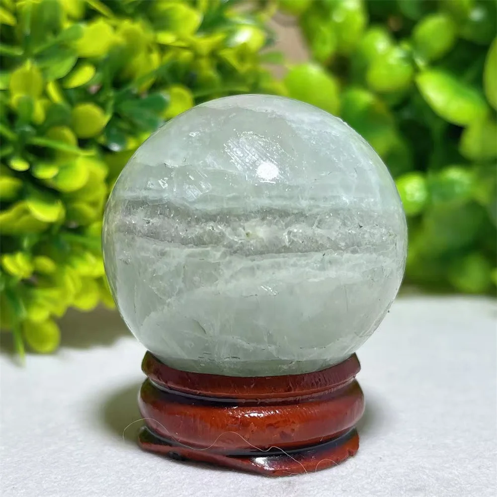 Crystal Natural Ball Reiki Minera lGreen Fluorite Sphere Spiritual Meditation Specimen Healing Home Decoration+Stand