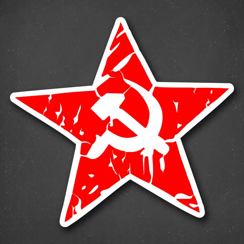 

Наклейка на авто Красная звезда Серп и молот - Waterproof Vinyl Decals Auto Body Window Decor Motorcycle Helmet Stickers