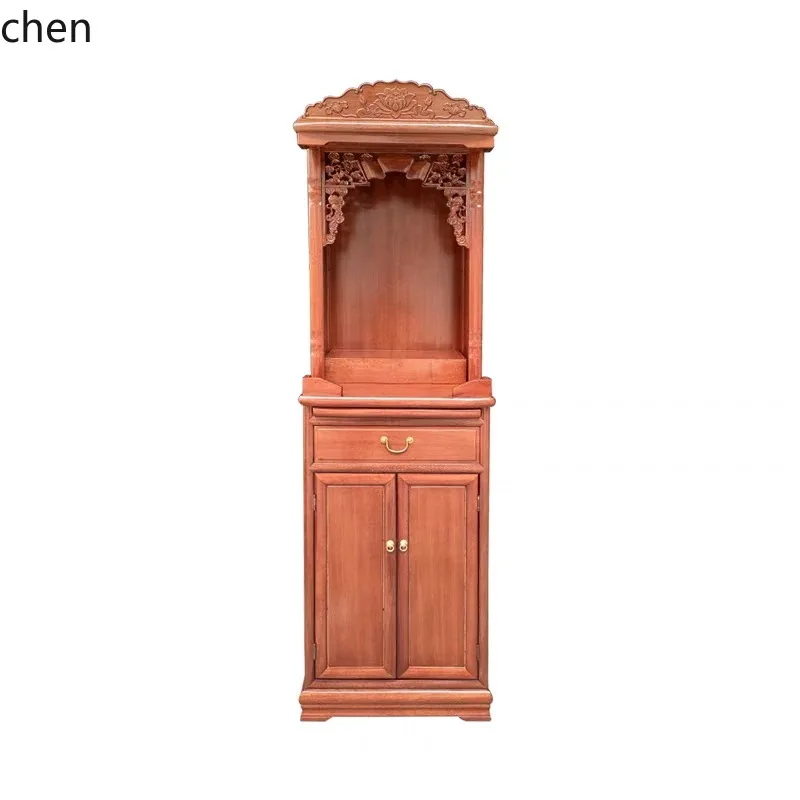 FO-1 Buddhist Altar One-Seat New Chinese Style With Door Household Offering Table Guanyin Bodhisattva God Of Wealth Cabinet