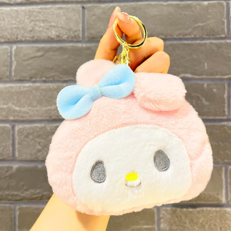 Sanrio Plush Toys Cinnamoroll Kuromi My Melody Anime Cute Plushie Keychain Pendant Cartoon Stuffed Coin Purse For Children Gift