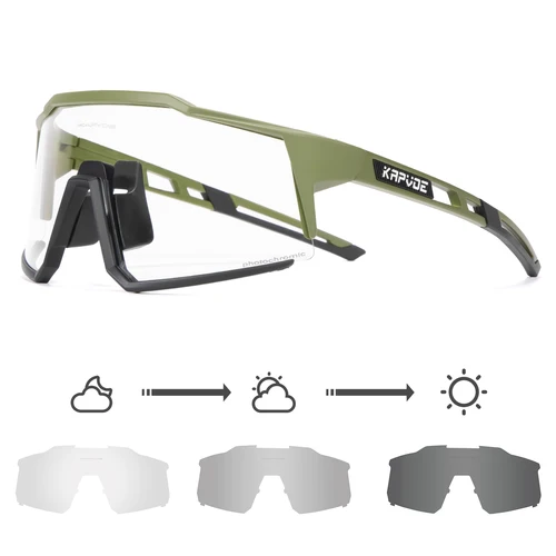 Imagen 2 del producto Kapvoe gafas de sol fotocromáticas para hombre, gafas de ciclismo UV400 MTB, gafas transparentes de transición para bicicleta de montaña para mujer, gafas deportivas