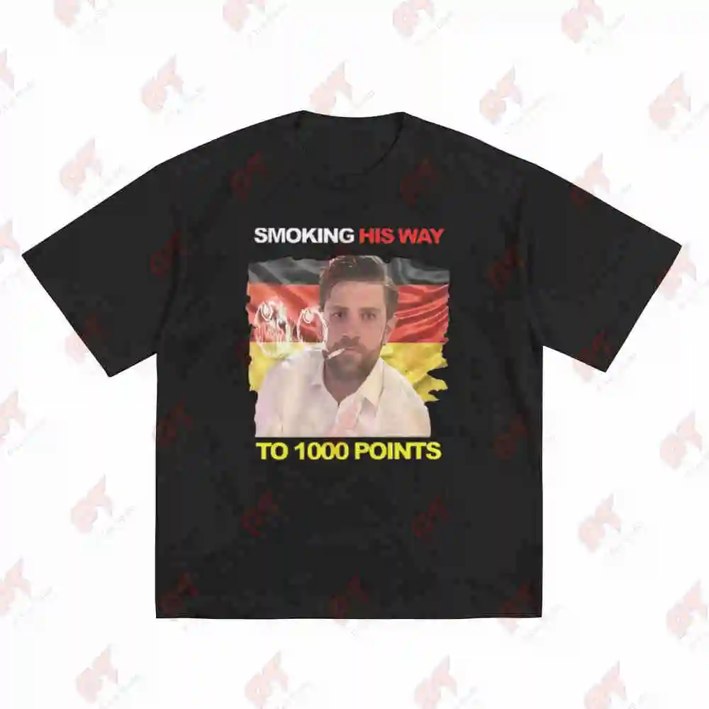 Smoking His Way To 1000 Points Leon Draisaitl Edmonton Hockey Short Sleeve Tee 100% Cotton T-Shirt