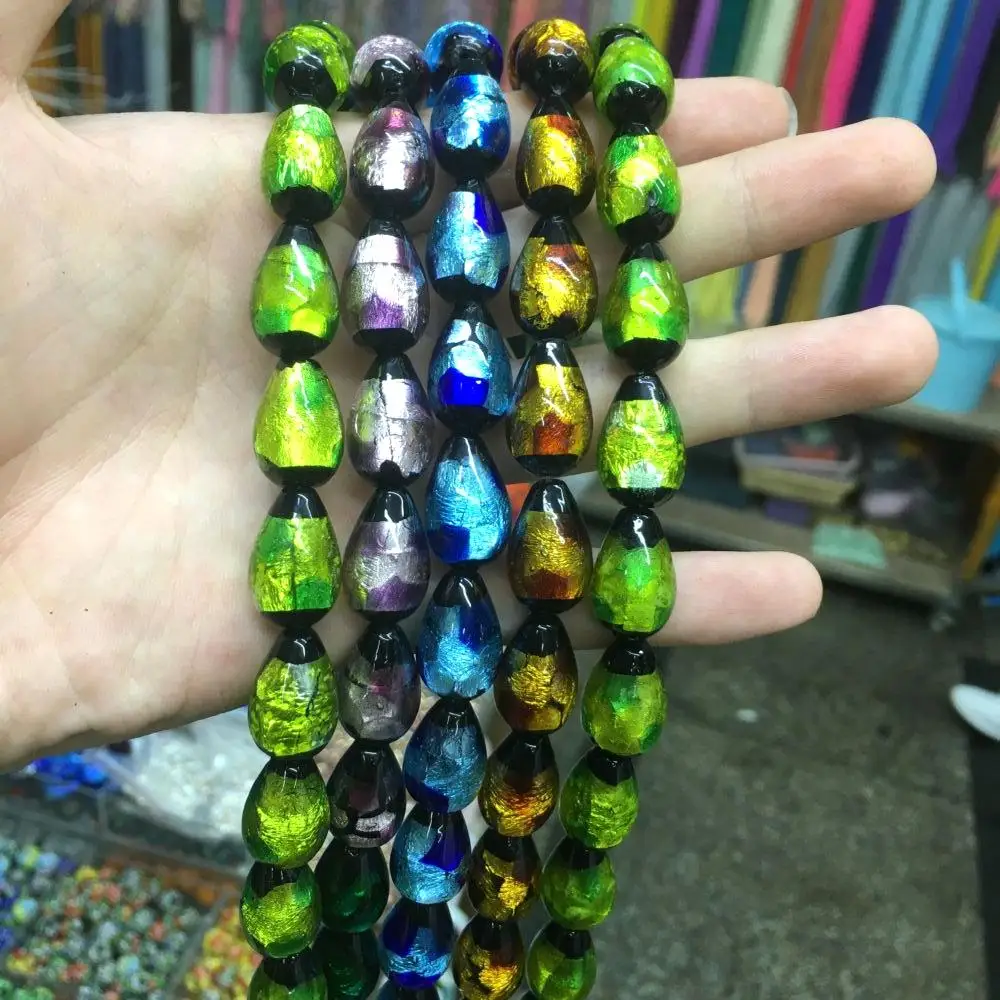 10pcs Glass Multicolor Tear Bead Cute Japanese Style Lampwork Loose Beads For Jewelry Making DIY Bracelet Necklace Accessroeis