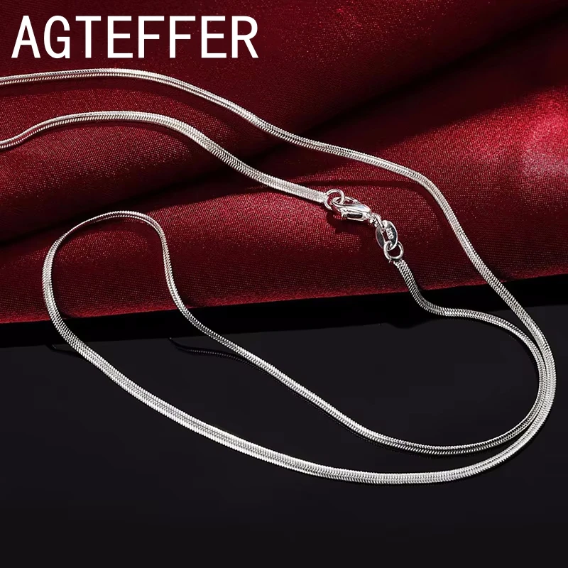 

925 Sterling Silver 2MM 16-30 Inch Side Chain Snake Chain Necklace For Women Men Fashion Wedding Jewelry Gifts