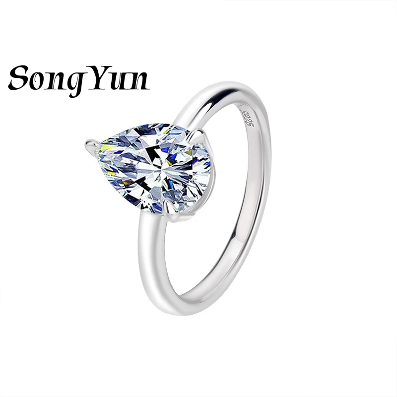 SONGYUN Luxury Jewelry 925 Sterling Silver Ring VVS Moissanite Modern Ring for Daughter 18K Gold Plated MST Patent GRA Jewellery