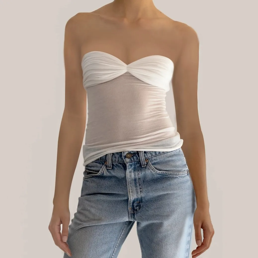 

2025 Spring/summer New Hot Women's Fashion Slim Light Bandeau Top