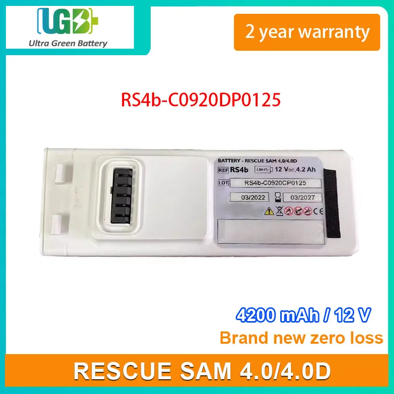 

UGB New Battery For PROGETTI MEDICAL RESCUE SAM 4.0/4.0D AED RS4b RS4b-C0920DP0125 4200mAh 12V