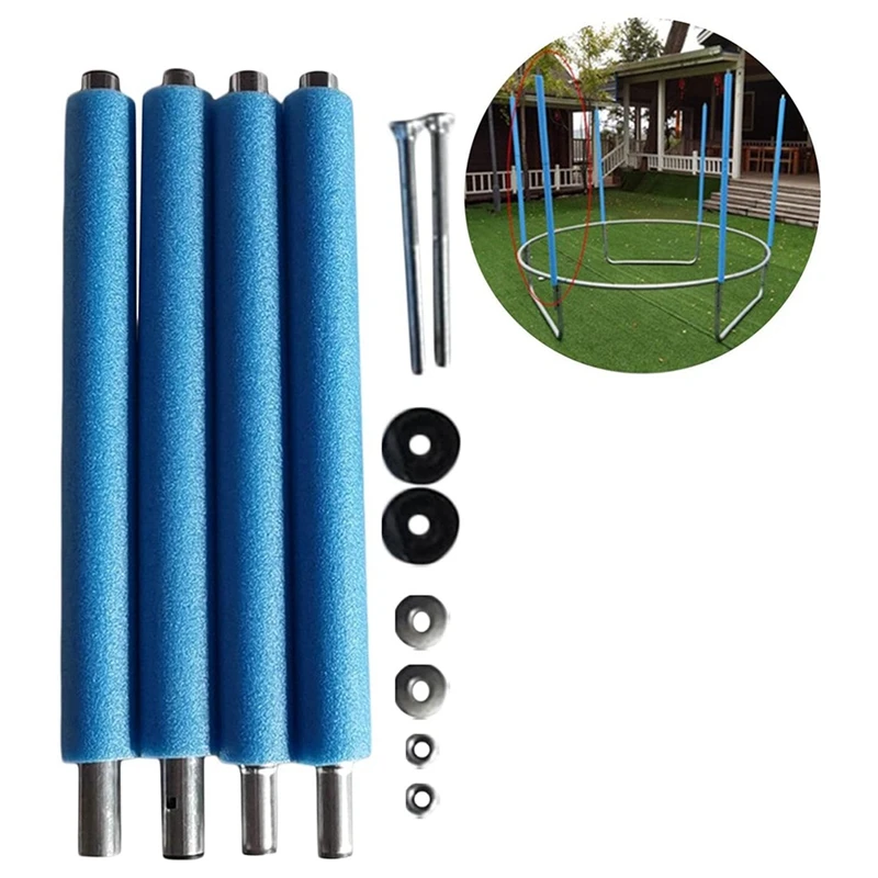 Trampoline Poles Replacement,With Trampoline Poles Anti-Collision Protector,With Screws Enclosure Straight Tube Durable 1.76M