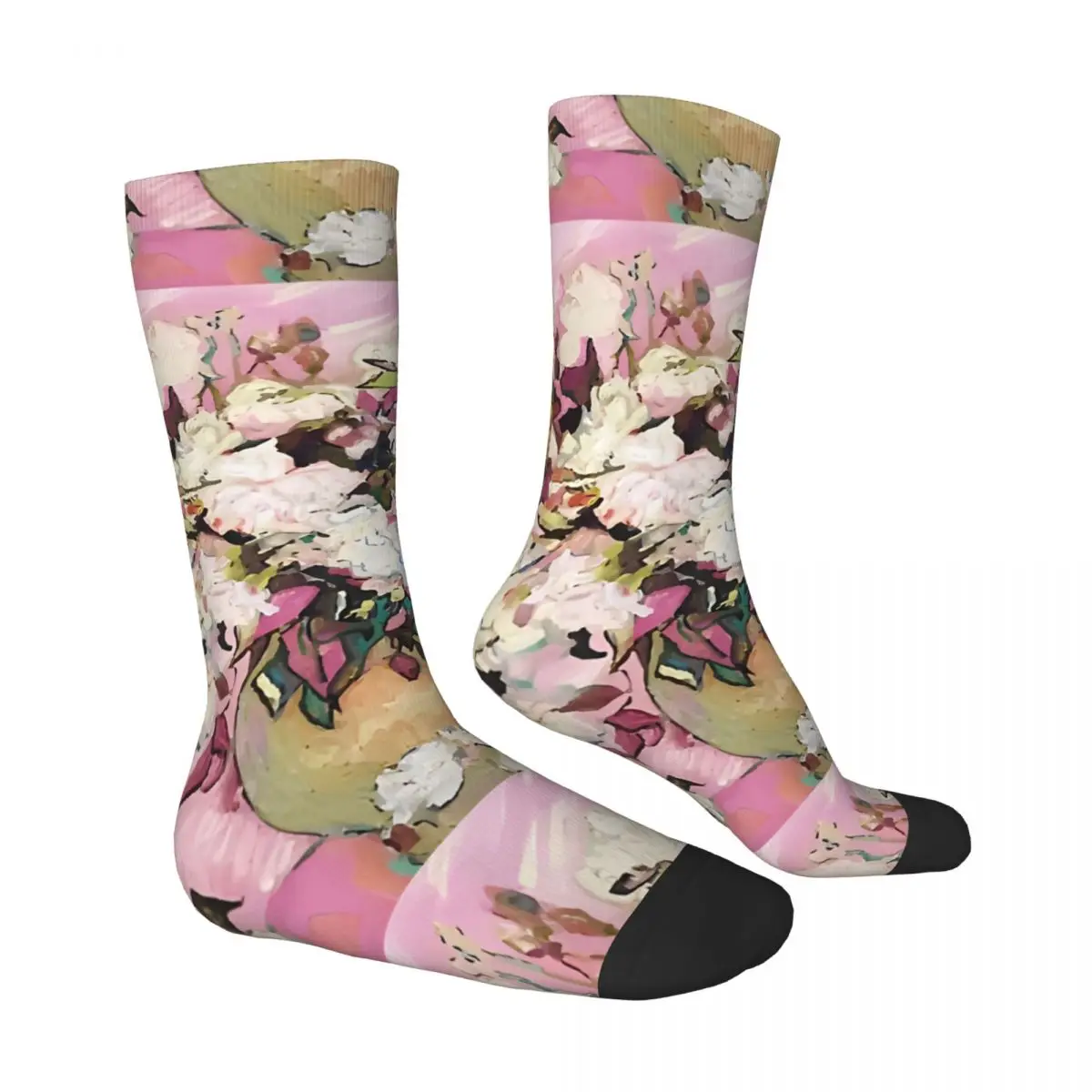 Van Gogh Stockings Adults Men Roses in a vase Socks Comfortable Casual Socks Autumn Non-Slip Design Socks Birthday Present