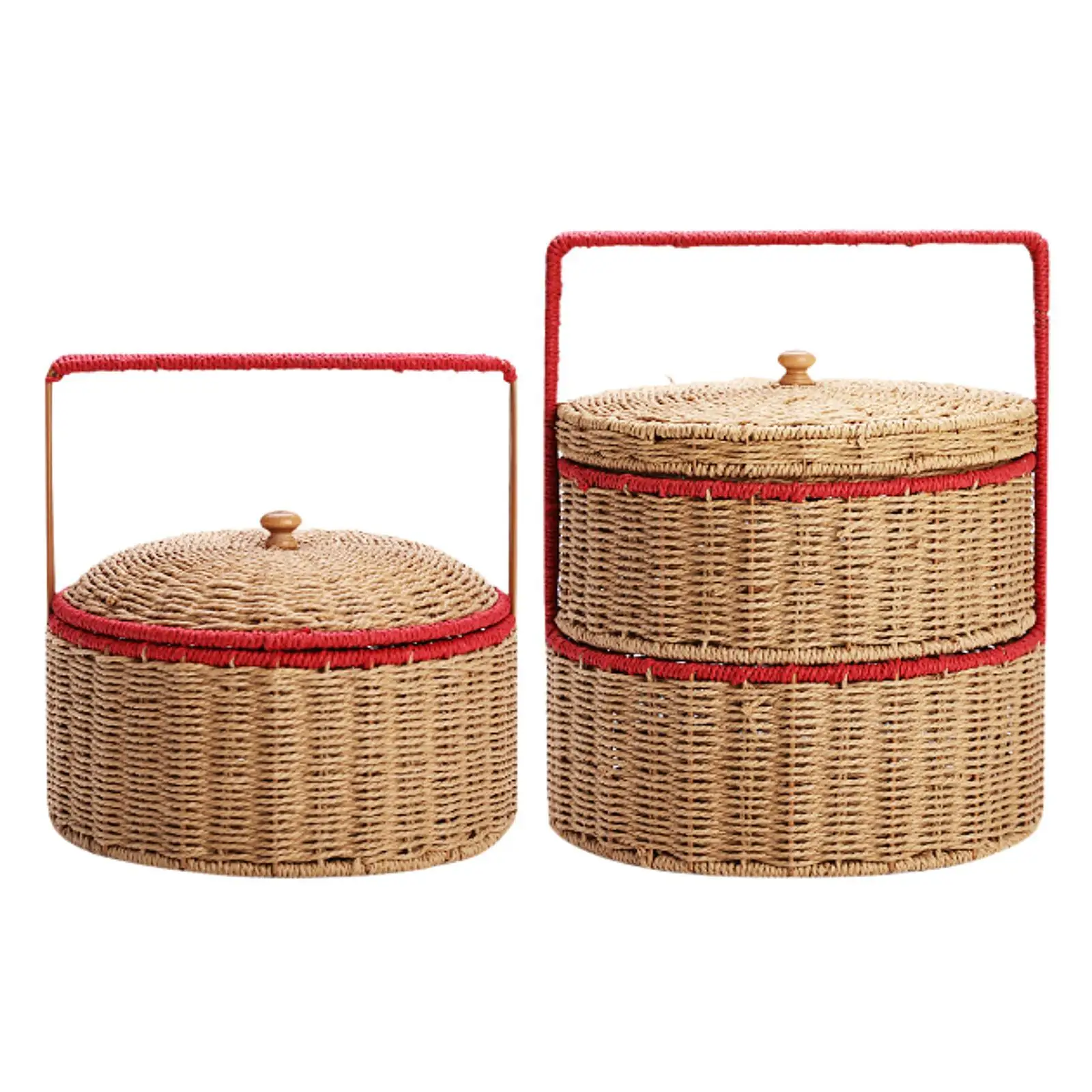 

Woven Basket with Handle for Outdoor Use Storage Bin for Bread And Flowers