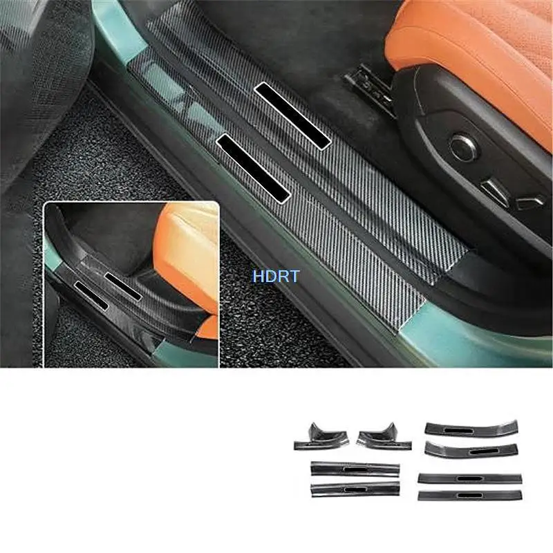 For Changan Deepal S7 S07 2023 + Car Styling Carbon Fibre Rear Trunk Bumper Guard Protector Door Sill Welcome Pedal Tread Plate