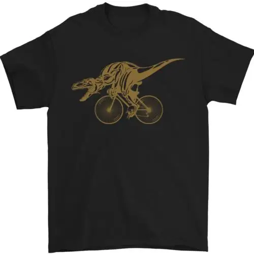 T-Rex Riding a Bicycle Cycling Mens T-Shirt 100% Cotton