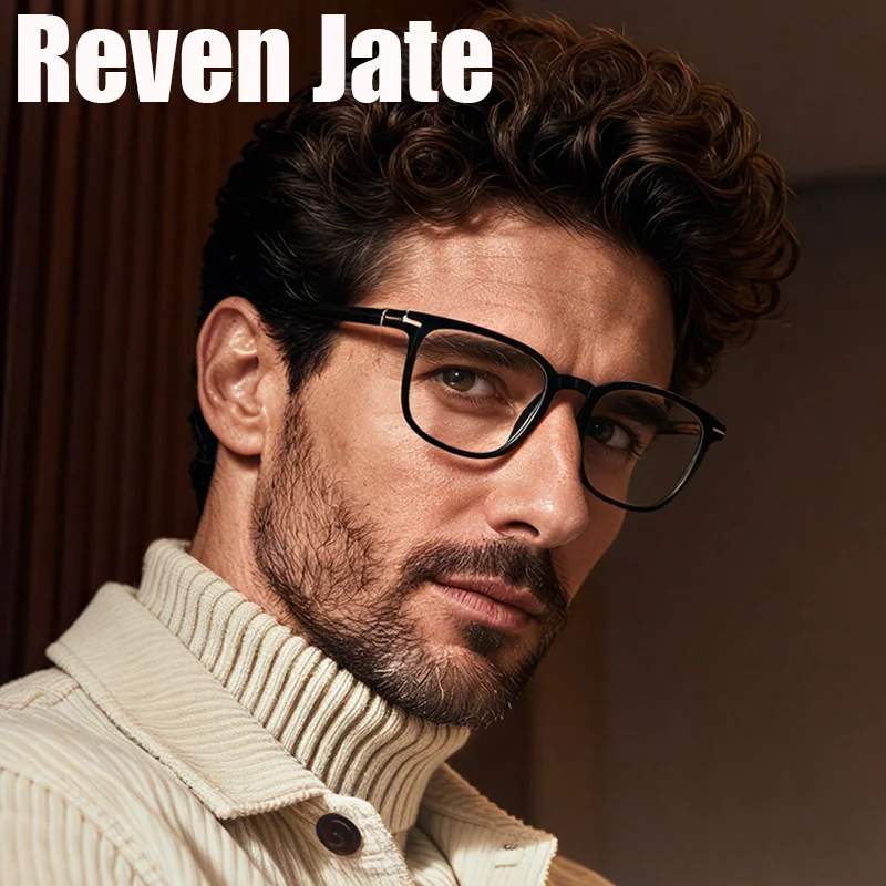 Reven 32205 Square Acetate Full Rim Eyeglasses Frame Flexible High Quality Optical Spectacles for Men And Women