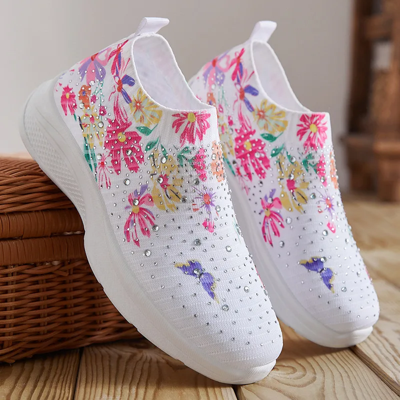 Shoes women's new fashion trend fly knit a slip-on socks shoes sneakers running shoes Women's sports shoes