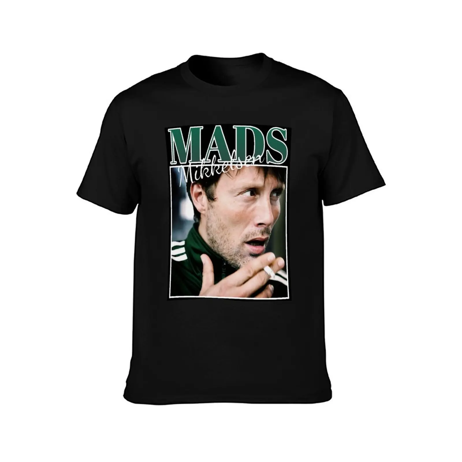 90's Mads Mikkelsen T-Shirt Summer Casual Cotton Tee Oversized Streetwear Tops Vintage Graphic Print Loose Fit Short Sleeve
