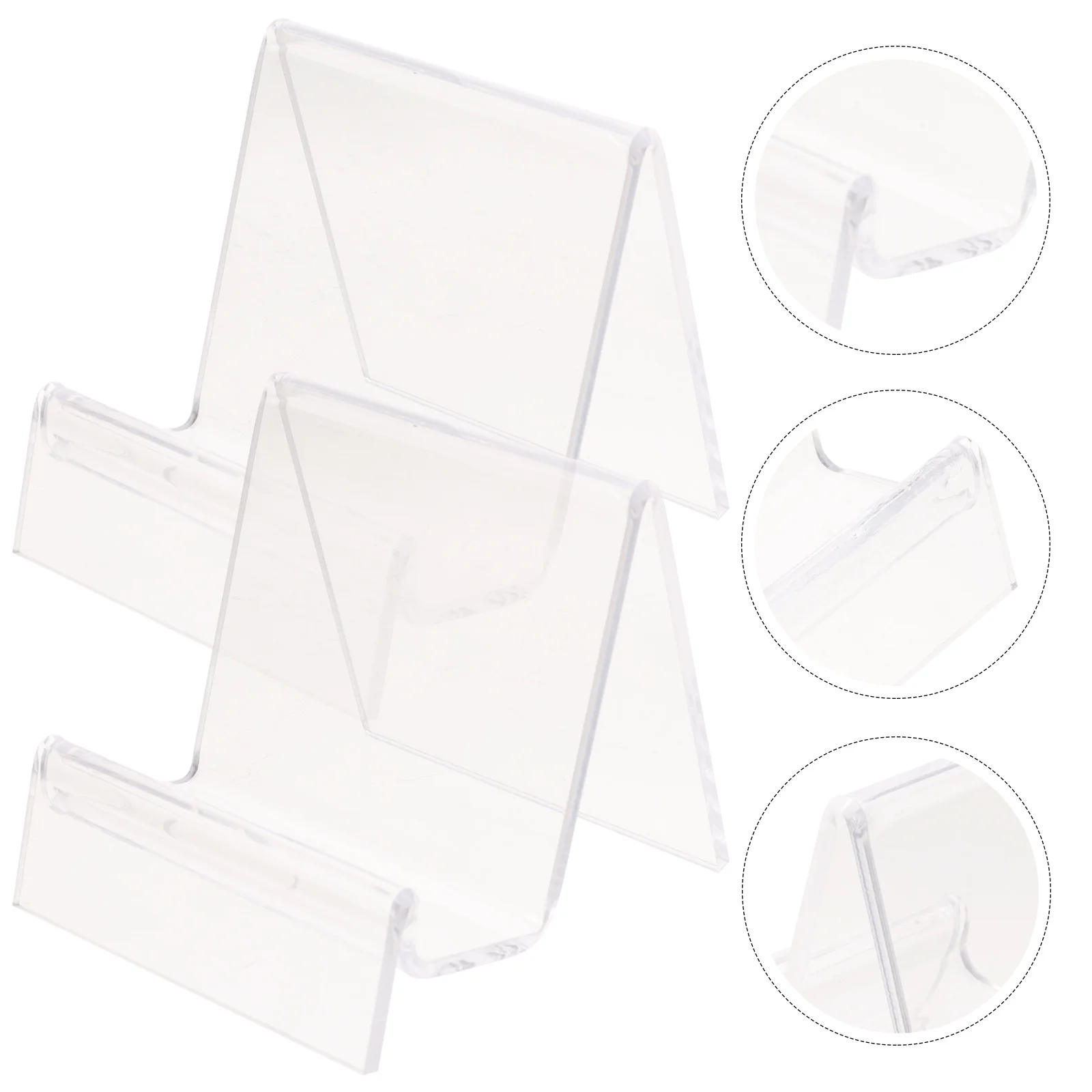 

2pcs Transparent Display Rack For Purse Wallet Organizer Single Layer Acrylic Stand Tabletop Storage Rack Clear Countertop Shelf