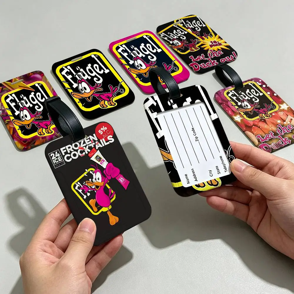Flugel Drinking Lightweight Anti lost PVC Luggage Tag Removable Info Card Sleeve Backpack Travel Accessory