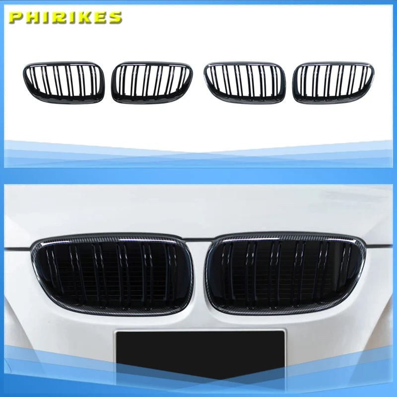 2 Stück Auto-Stil schwarz vorne Niere Doppel latten grill Kühlergrill für-bmw e92 e93 3er 328i 335i Coupé lci 2015-2017