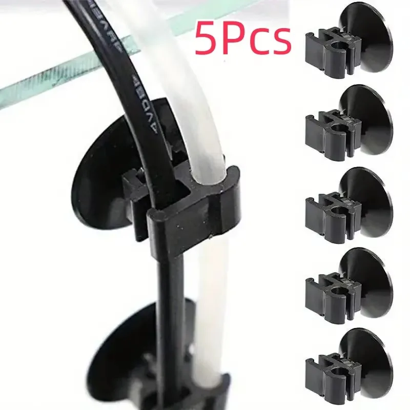 5PcsAquarium fixed suction cup oxygen tube power line clip filter wire organizer double headed double card image 2