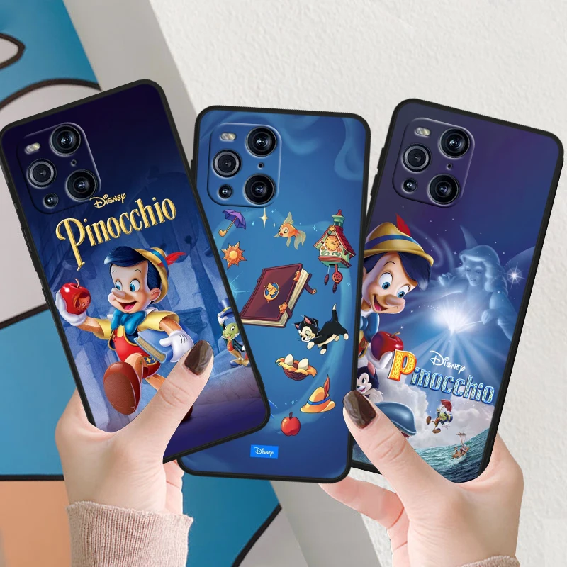 Disney Pinocchio Cute For OPPO Find X6 X5 X3 X2 F21S F21 Pro Lite Neo Black Silicone Fundas Soft Phone Case