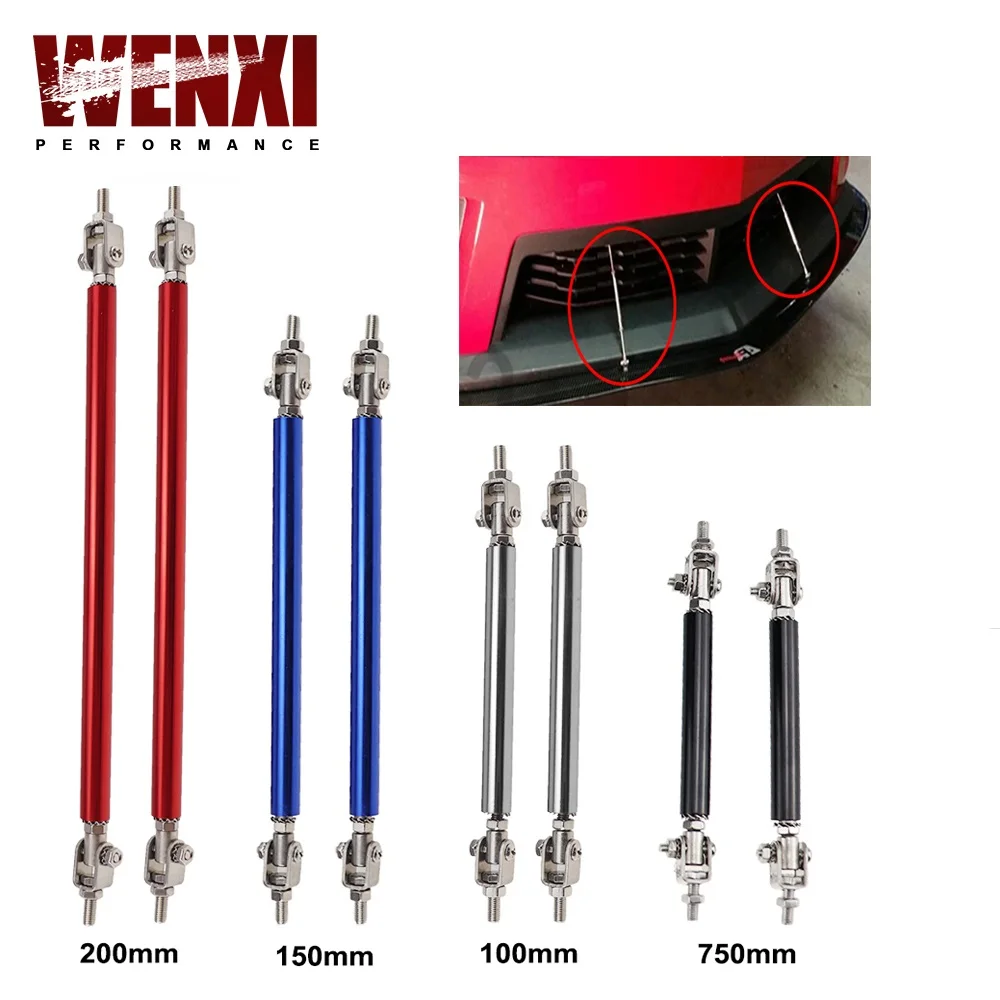 

Universal Adjustable 20CM Front Bumper Lip Splitter Rod Strut Tie Bar Support WX-QT59