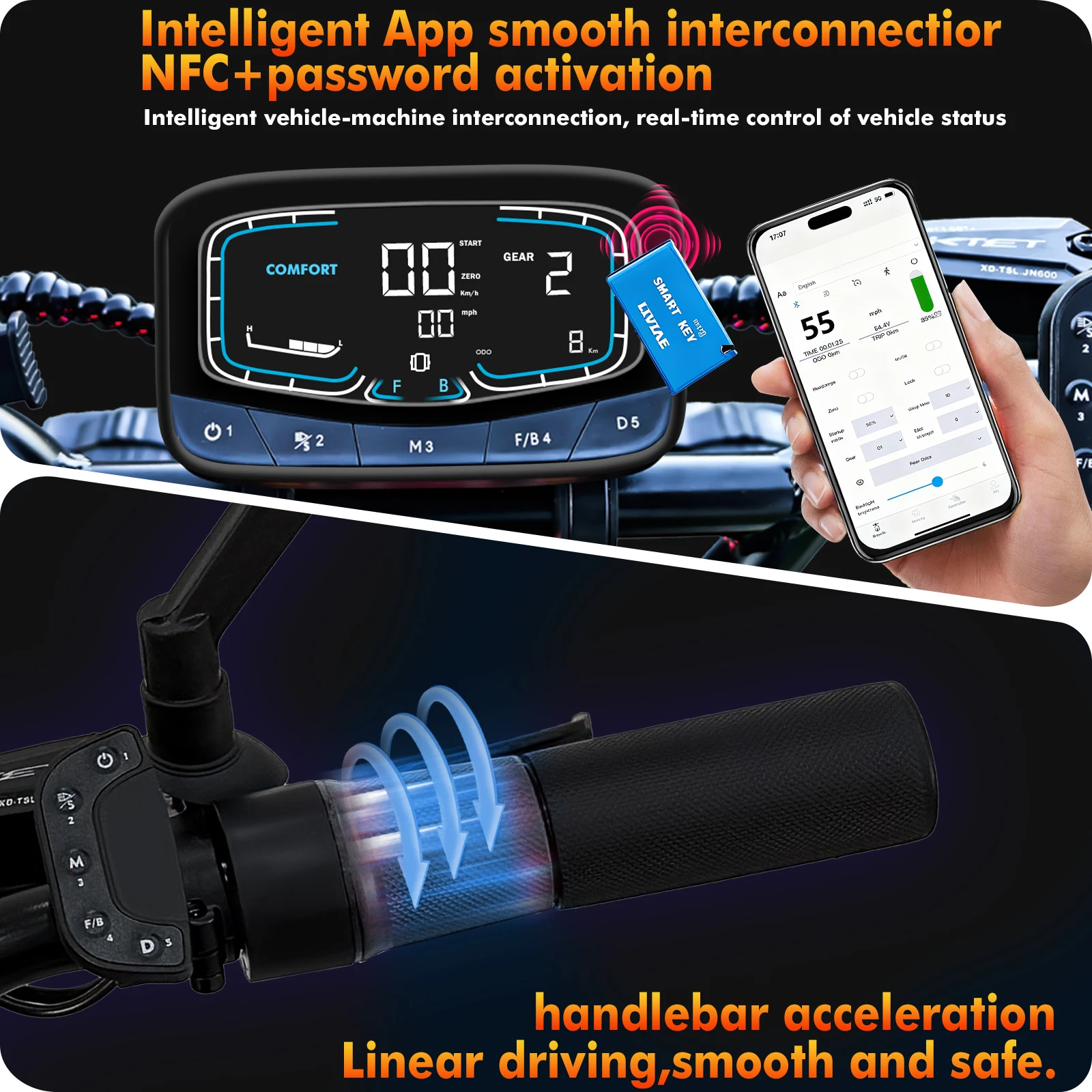Upgraded K13 Ultra 72V 12000W Electric Scooter with App Function and NFC Unlock Fast Speed 13 Inch Tire Scooter