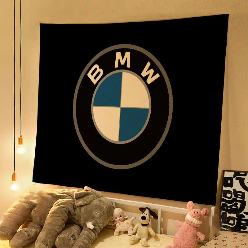 

Car Motorcycle Logo Hanging Cloth Motorcycle Club Decorative Background Dormitory Scene Cloths For BMW G01 G02 F15 F16 Accessory