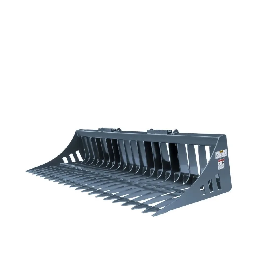 

84 Skid Steer Rock Skeleton Bucket Attachment Solid Steel Universal Mount 4 Tine Spacing 4570 HP TMGSB84