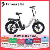 Fafrees F20 Folding Electric Bicycle 250W, 36V 16Ah Lithium Battery, 20 inch MTB Mountain Bike Outdoor Fat Ebike for Adult