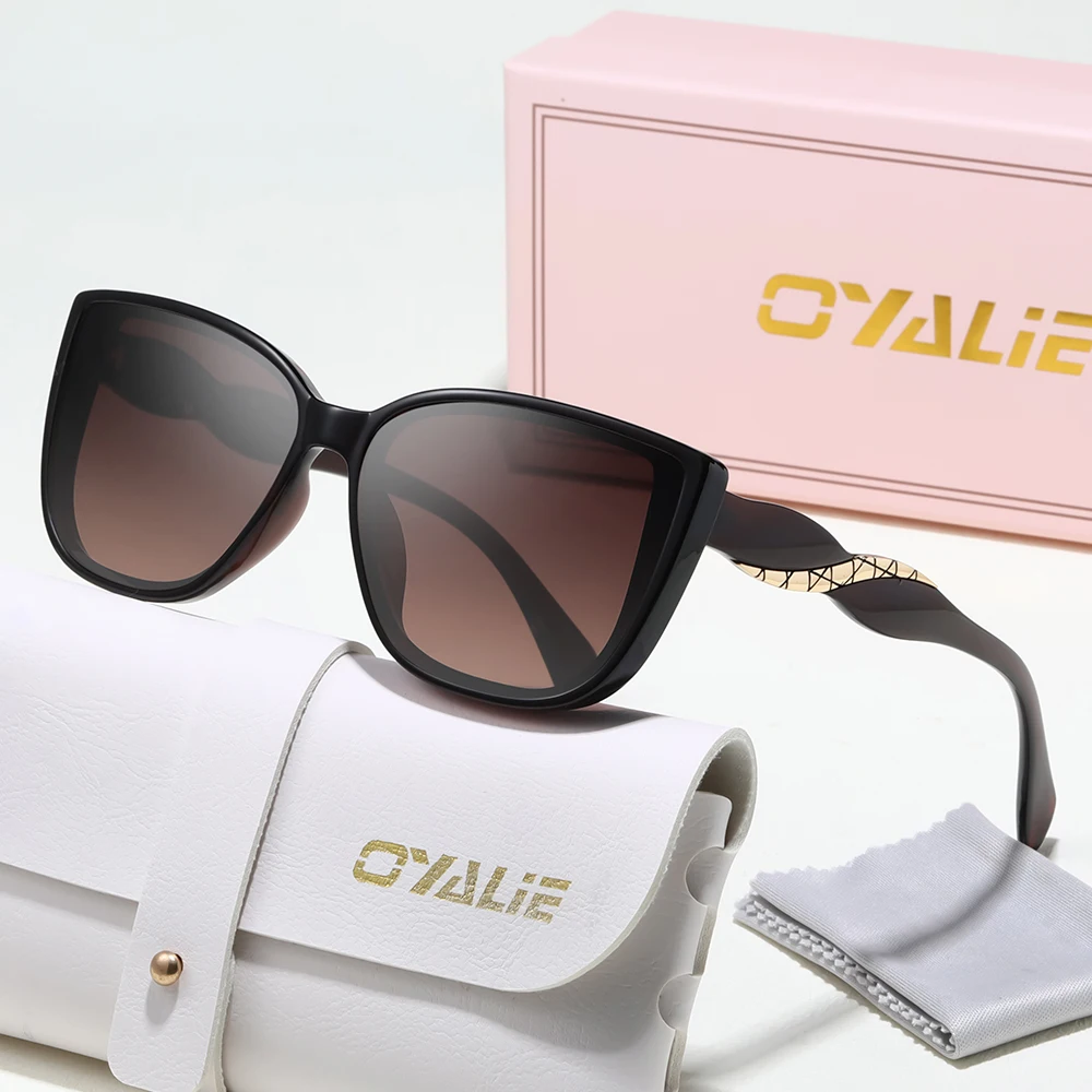 

Women's Cat-Eye Sunglasses, Women's Luxury Brand Designer Design Metal Inlaid Temples, Multi-Color Clothing Accessories