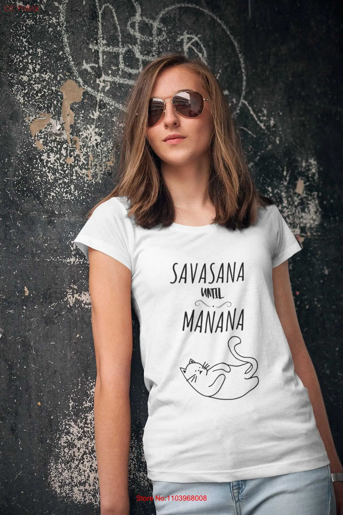 CaT T Shirt Savasana Until Manana Women Cute Lazy Premium Ideas For Lover long or short sleeves