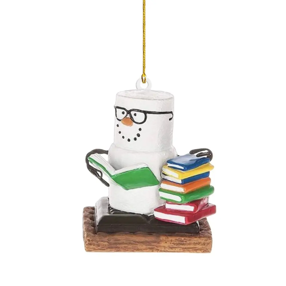 

Creative Acrylic Xmas Tree Hanging Pendant DIY Painted Stain Book Ornament Reader Handmade Xmas Book Drop Ornaments Christmas