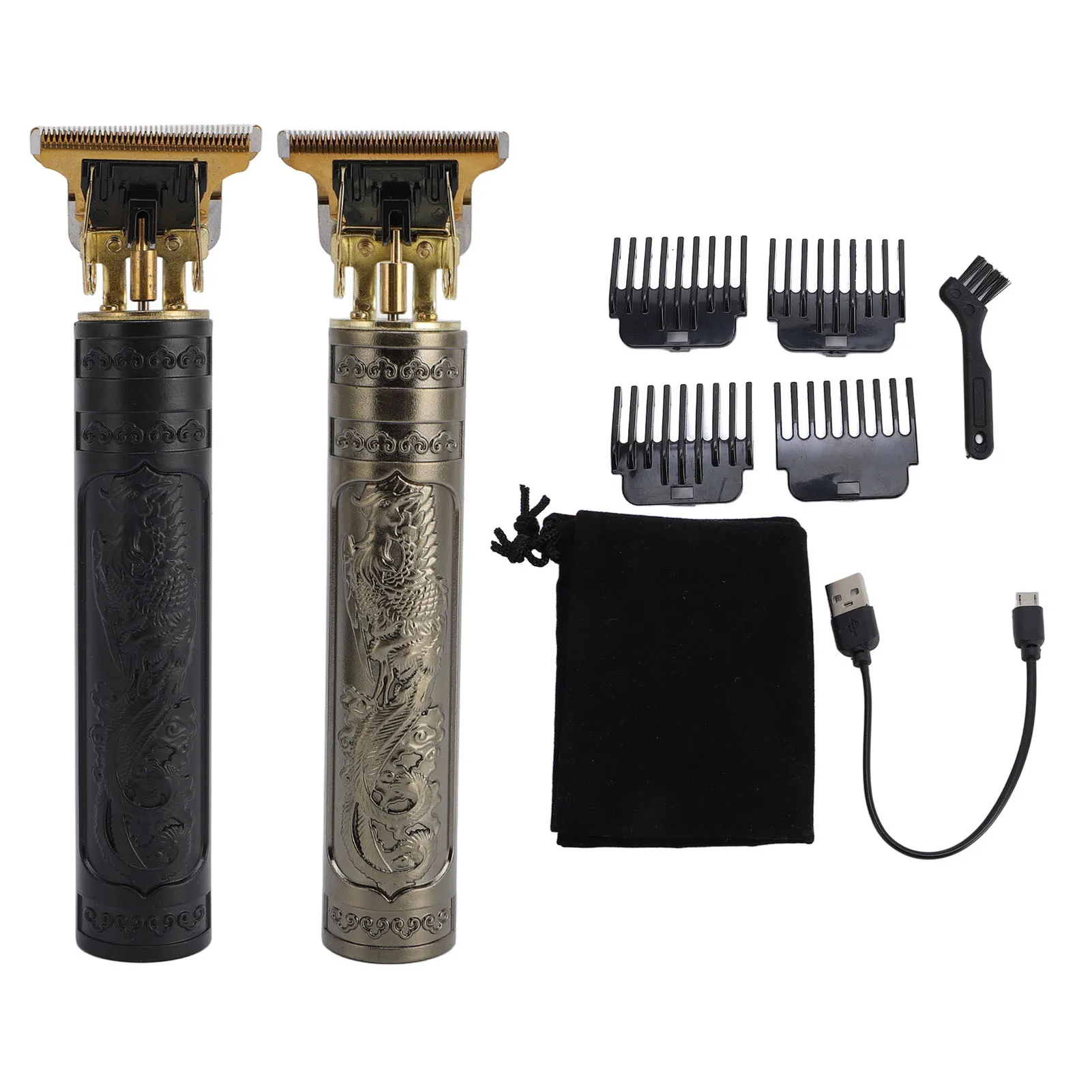 Hair Trimmer Set T Blade Smoothly Accurate Cutting Electric Hair Clipper Set with 4 Guiding Combs for Home Salon