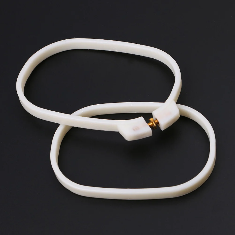 

Embroidery Hoop Square Cross Stitch Circle Set 21 X 31cm Creamy White ABS Plastic Stable Screw DIY Craft Embroidery Frames Hoops